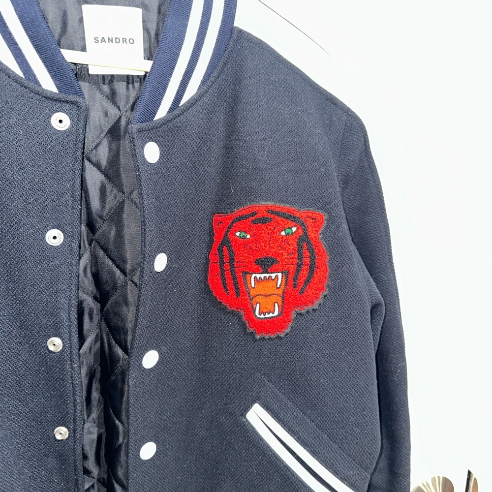 SANDRO PARIS Tiger Wool & Leather Varsity Jacket
Size XL - Unisex - Picture 5 of 9